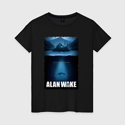 Футболка хлопковая женская История Алана Вейка, цвет: черный