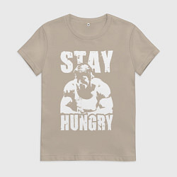 Футболка хлопковая женская Arnold motivation, цвет: миндальный