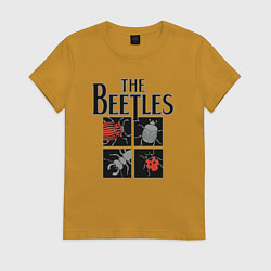 Футболка хлопковая женская Beetles, цвет: горчичный