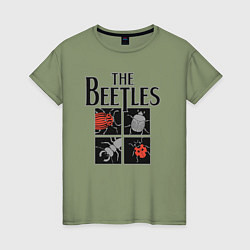 Футболка хлопковая женская Beetles, цвет: авокадо