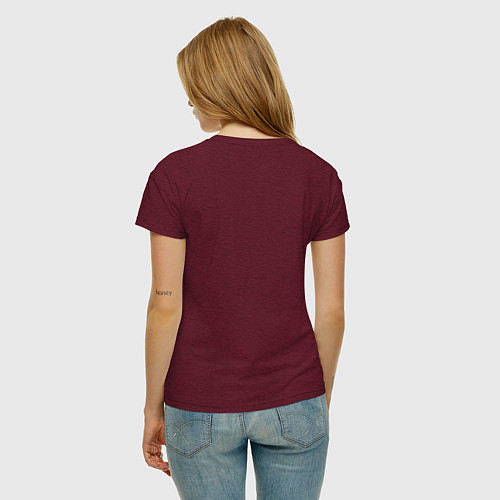 Женская футболка Годжо студент / Меланж-бордовый – фото 4