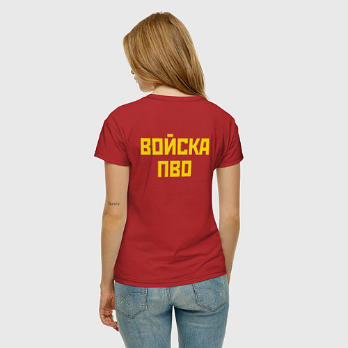 Женская футболка ПВО - сами не летаем и другим не даем / Красный – фото 4