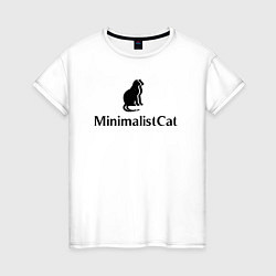 Футболка хлопковая женская Коты MinimalistCat, цвет: белый