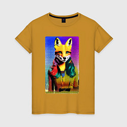 Женская футболка Fox girl - fashionista - pop art