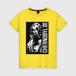 Футболка хлопковая женская Чернобыль 1986, цвет: желтый