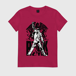 Футболка хлопковая женская Queen rock you, цвет: маджента
