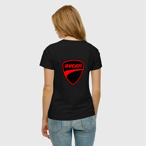 Женская футболка Ducati - красный градиент / Черный – фото 4