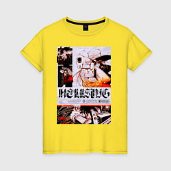 Футболка хлопковая женская Хеллсинг постер, цвет: желтый