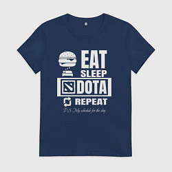 Футболка хлопковая женская Дота 2 на повторе, цвет: тёмно-синий