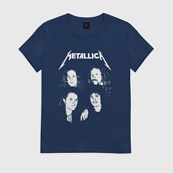 Футболка хлопковая женская Metallica band, цвет: тёмно-синий