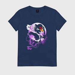 Футболка хлопковая женская Луффи из ван писа - gear 5, цвет: тёмно-синий