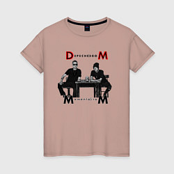 Футболка хлопковая женская Depeche Mode 2023 Memento Mori - Dave & Martin 02, цвет: пыльно-розовый