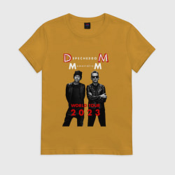 Футболка хлопковая женская Depeche Mode 2023 Memento Mori - Dave & Martin 04, цвет: горчичный