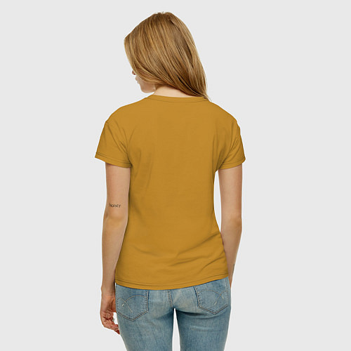 Женская футболка Ретро машина в ярких цветах / Горчичный – фото 4