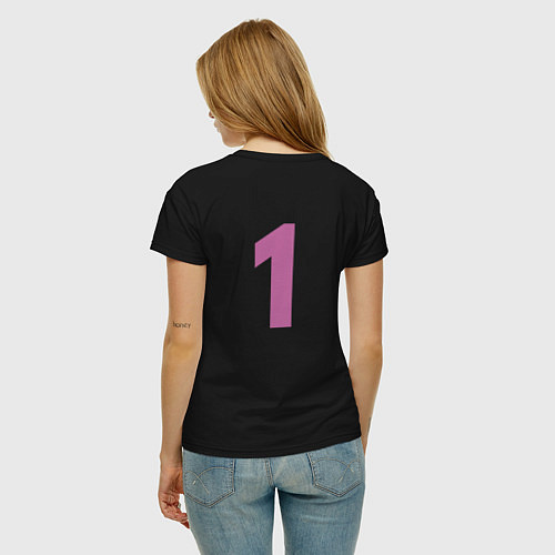 Женская футболка Достойный первый - розовый / Черный – фото 4