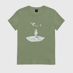 Футболка хлопковая женская Космический мечтатель, цвет: авокадо