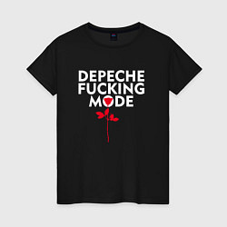 Футболка хлопковая женская Depeche Mode - Rose mode, цвет: черный