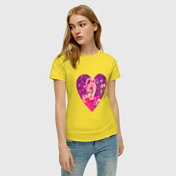 Футболка хлопковая женская Барби сердечко, цвет: желтый — фото 2