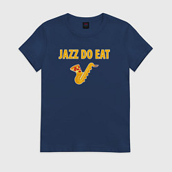 Футболка хлопковая женская Jazz do eat, цвет: тёмно-синий