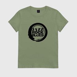 Футболка хлопковая женская Jazz rock blues 1, цвет: авокадо