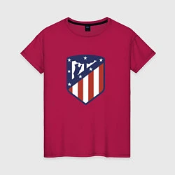 Футболка хлопковая женская Atletico Madrid FC, цвет: маджента