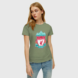 Футболка хлопковая женская Liverpool fc sport collection, цвет: авокадо — фото 2