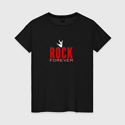 Футболка хлопковая женская Rock forever 2, цвет: черный