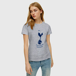 Футболка хлопковая женская Tottenham Hotspur fc sport, цвет: меланж — фото 2