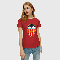 Футболка хлопковая женская Valencia fc sport, цвет: красный — фото 2