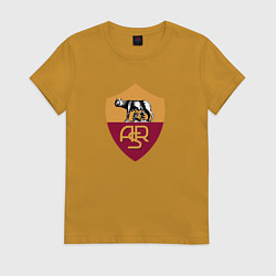 Футболка хлопковая женская Roma fc club, цвет: горчичный