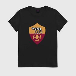 Футболка хлопковая женская Roma fc club, цвет: черный