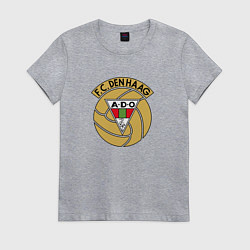Футболка хлопковая женская АДО Ден Хааг фк, цвет: меланж