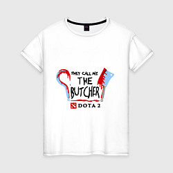 Футболка хлопковая женская Dota 2: The butcher, цвет: белый