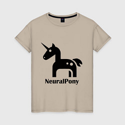 Футболка хлопковая женская Neural Pony, цвет: миндальный