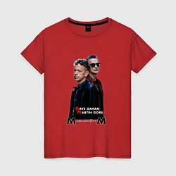 Футболка хлопковая женская Depeche Mode - Dave and Martin Memento Mori, цвет: красный