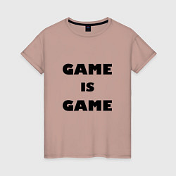 Футболка хлопковая женская Game is game, цвет: пыльно-розовый