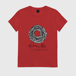 Футболка хлопковая женская Alphaville - Vinyl independent label, цвет: красный