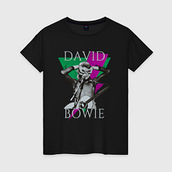 Футболка хлопковая женская David Bowie hand goggles, цвет: черный