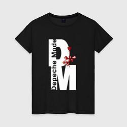Футболка хлопковая женская Depeche Mode - Rose Violator mode, цвет: черный