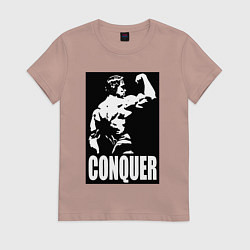 Футболка хлопковая женская Арнольд - конкурируй, цвет: пыльно-розовый
