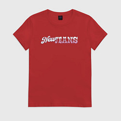 Футболка хлопковая женская Newjeans logo, цвет: красный