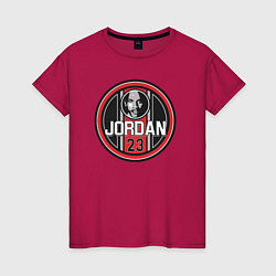 Футболка хлопковая женская Jordan bulls, цвет: маджента