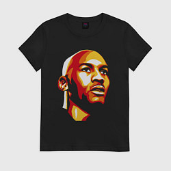 Футболка хлопковая женская Jordan face, цвет: черный