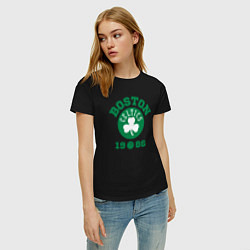 Футболка хлопковая женская Boston Celtics 1986, цвет: черный — фото 2