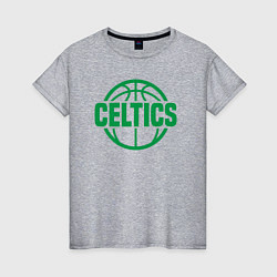 Футболка хлопковая женская Celtics ball, цвет: меланж