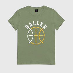 Футболка хлопковая женская Baller, цвет: авокадо