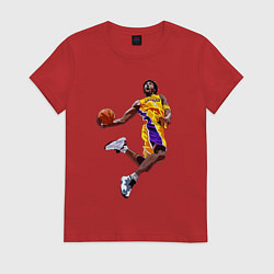 Футболка хлопковая женская Kobe Bryant dunk, цвет: красный