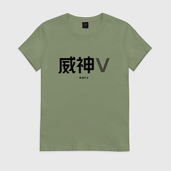 Футболка хлопковая женская WayV logo, цвет: авокадо