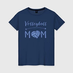 Футболка хлопковая женская Мама волейбола, цвет: тёмно-синий