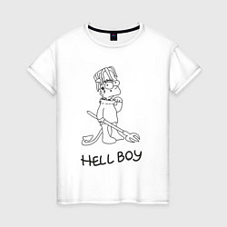 Футболка хлопковая женская Bart hellboy Lill Peep, цвет: белый
